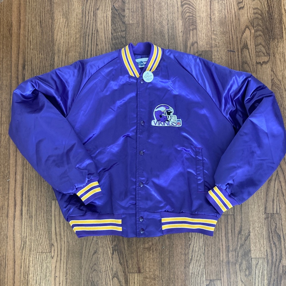 Vintage Chalk line Minnesota Vikings Snap Puff Jacket XL